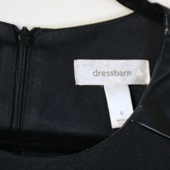 Women's DressBarn Black Shift Dress Faux Leather Size 6 - Picture 5 of 6